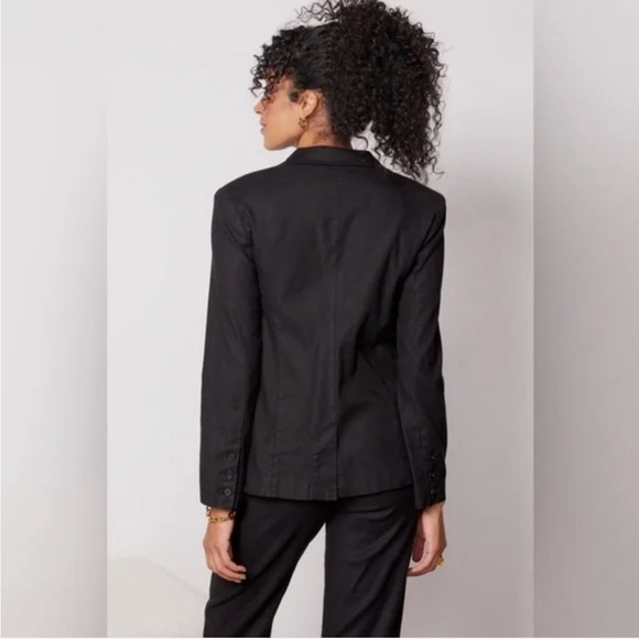 NWT Evereve Brandi Blazer Jacket. Black linen blend. Womens XS. - Picture 2 of 14